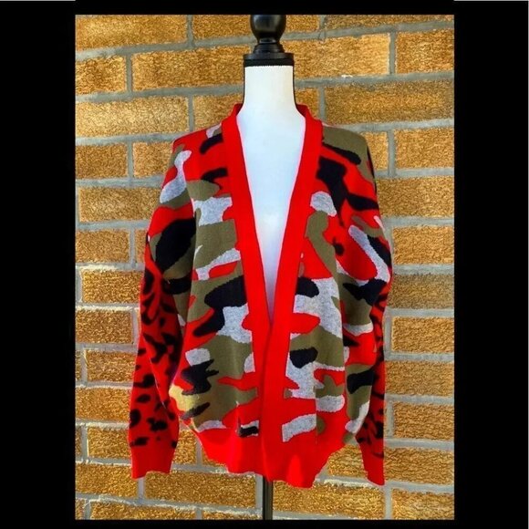 Sen cocoon camoflage open sweater m - Picture 4 of 15